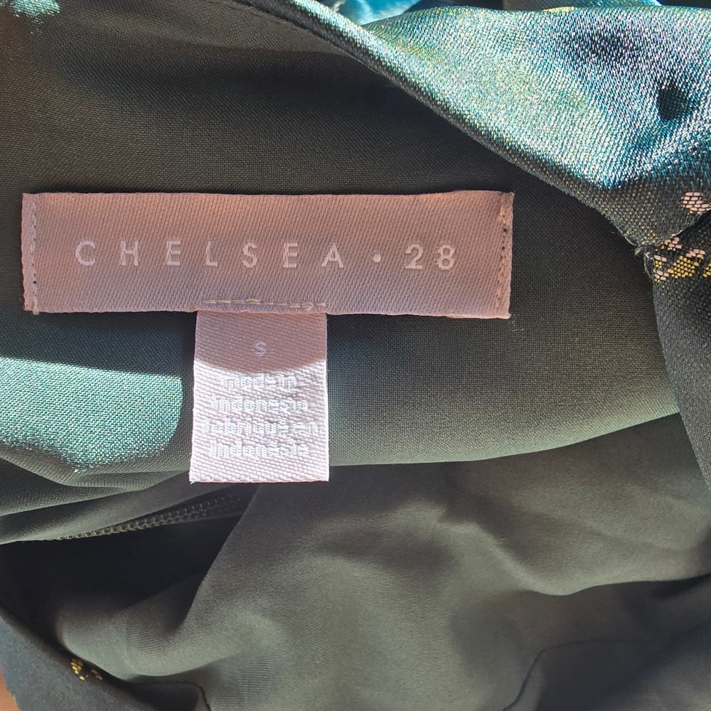 Chelsea28 NWT Green Floral Jacquard Square Neck Maxi Dress CH515813MI Small - Picture 7 of 13